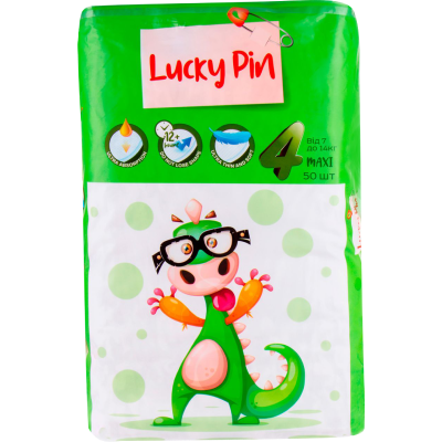 Підгузники LuckyPin розмір 4 (7-14 кг), 50 шт